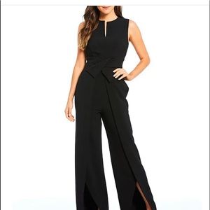 Alex Marie Barbara V-neck crossover waist slit from leg jumpsuit